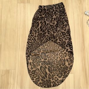 High-low cheetah print skirt